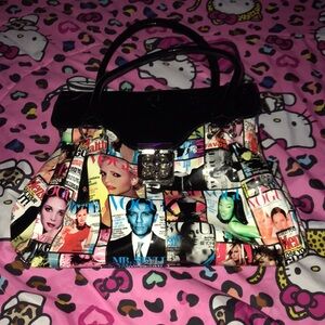 Colorful Magazine Print Women's Bag